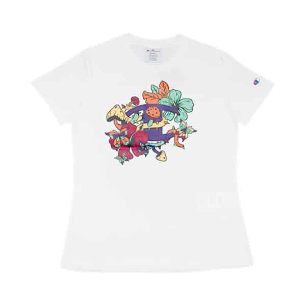 Cropped Champion Feminino Flowers - Branco