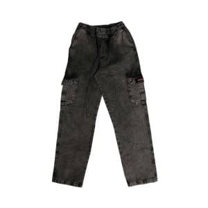 Calça Your Face Cargo Juvenil Jeans Estonado - Preto